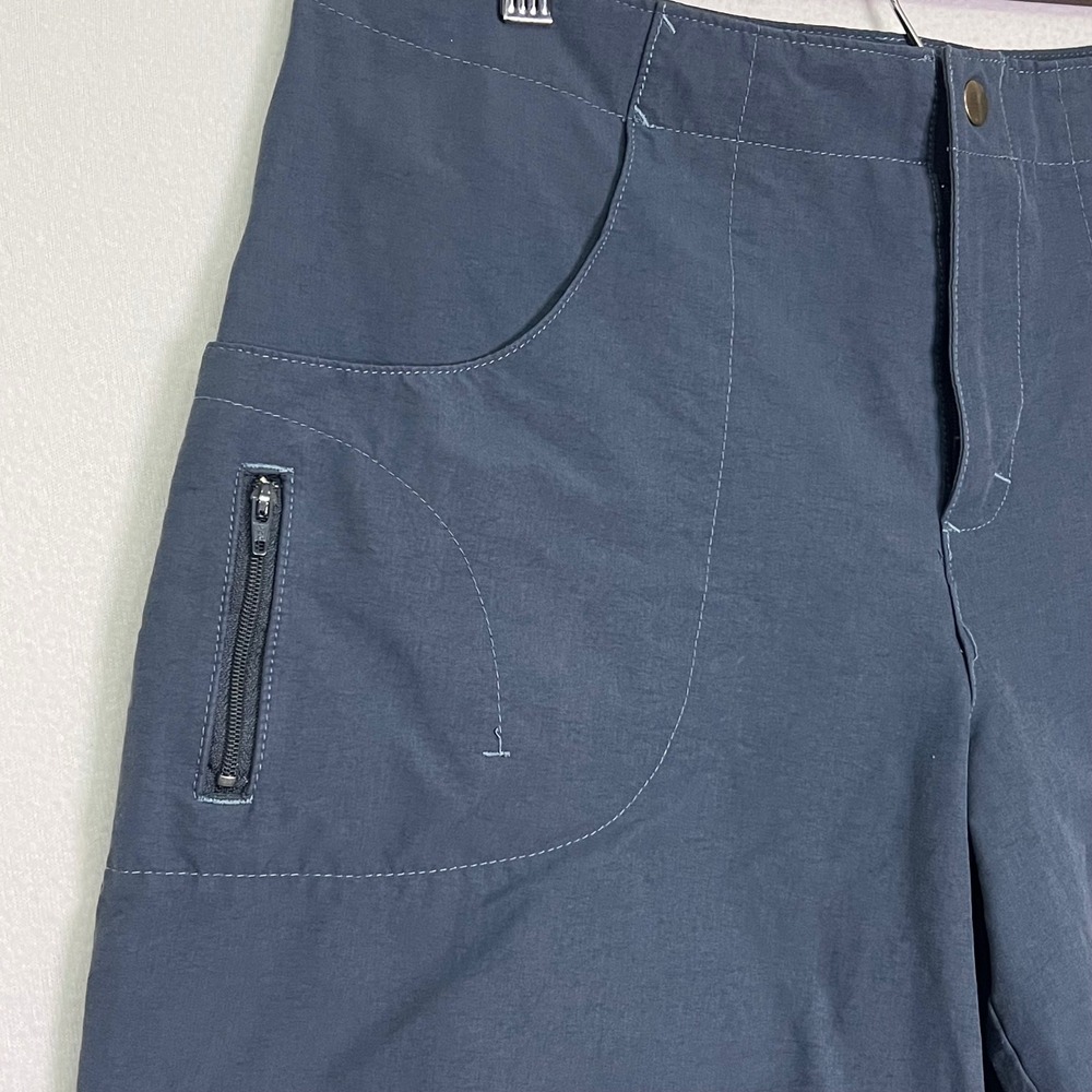 Title Nine Clamber Hiking Shorts Womens 12 Blue Gray Nylon Stretch Gorpcore 7 in - Picture 2 of 9